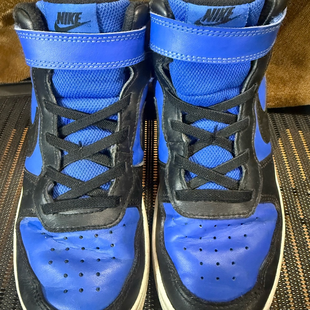 Nike Kids Royal Blue and Black High-Top Sneakers